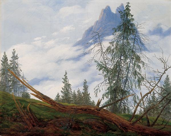 Caspar David Friedrich Mountain Peak with Drifting Clouds China oil painting art